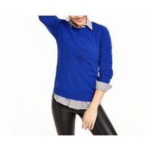 Charter Club Crewneck 100% Cashmere Timeless Blue Women's Sweater XL